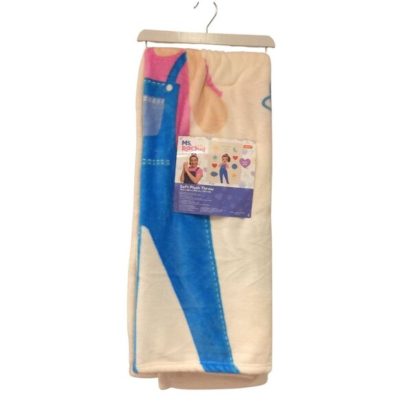 MS. RACHEL Feelings Soft Plush Throw Hi Friends! Today I Feel... 40" x 50" Cream - Picture 1 of 3